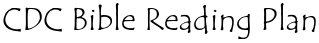 CDC Bible Reading Plan